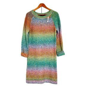 New York and Company Colorful Ombre Sweater Dress Size M NWT